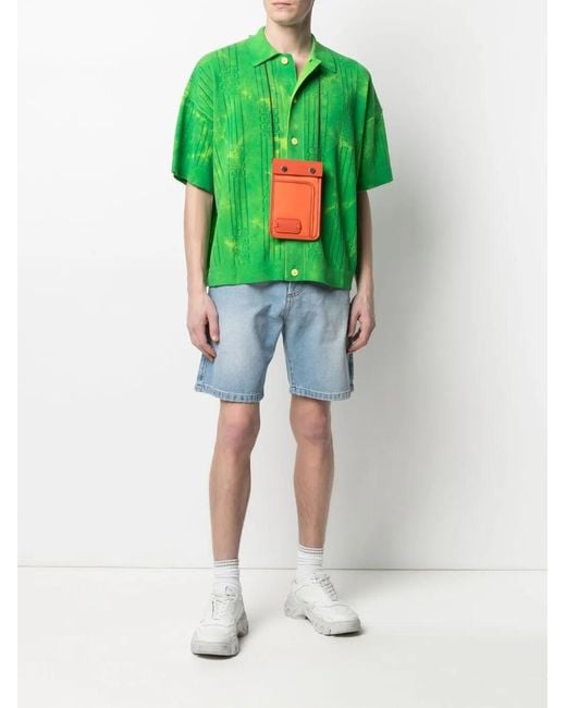 Gcds Blue Logo-Patch Denim Shorts for men