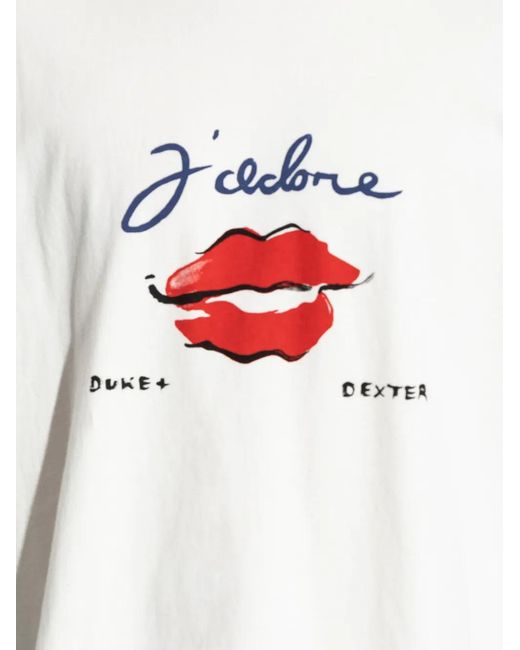 Duke & Dexter White T-Shirt À Imprimé Graphique for men