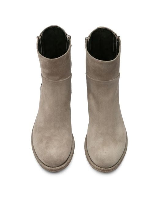 Officine Creative Brown Lison Zip Suede Boots