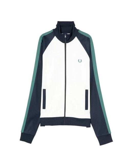 Fred Perry Blue Contrast-Sleeve Jacket for men