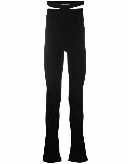 ANDREADAMO Black High-Waisted Flared Pants