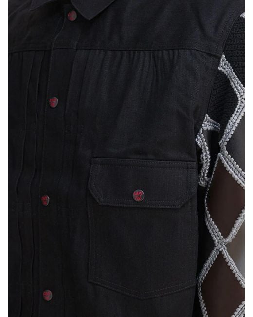 Chaqueta con bolsillos de parche Kapital de hombre de color Black