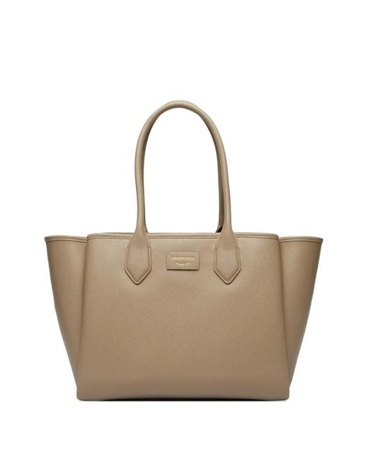 Emporio Armani Natural Logo-Detail Tote Bag