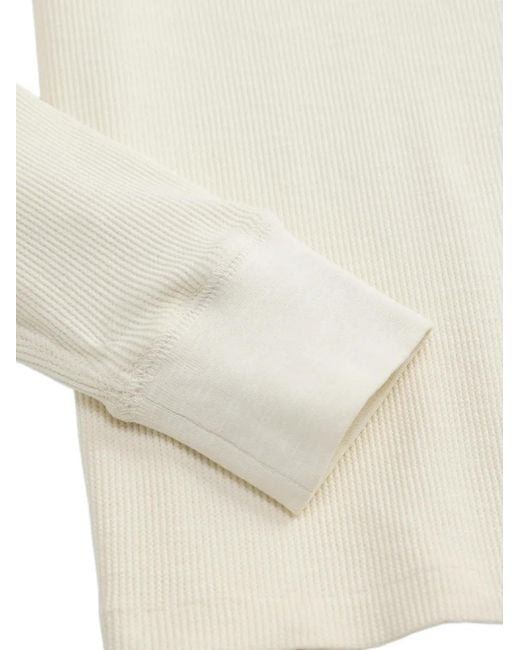 RRL White T-Shirt Henley À Manches Longues