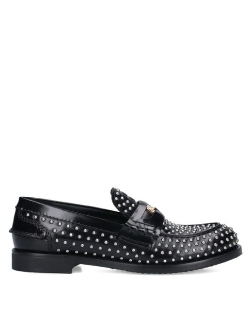 Mocassins Cloutés À Entaille Penny Miu Miu en coloris Black