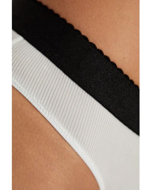 DSquared² White Contrasting Logo-Print Briefs