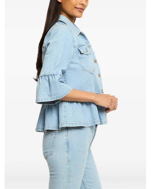 Cinq À Sept Blue Veste En Jean Mandie À Volants