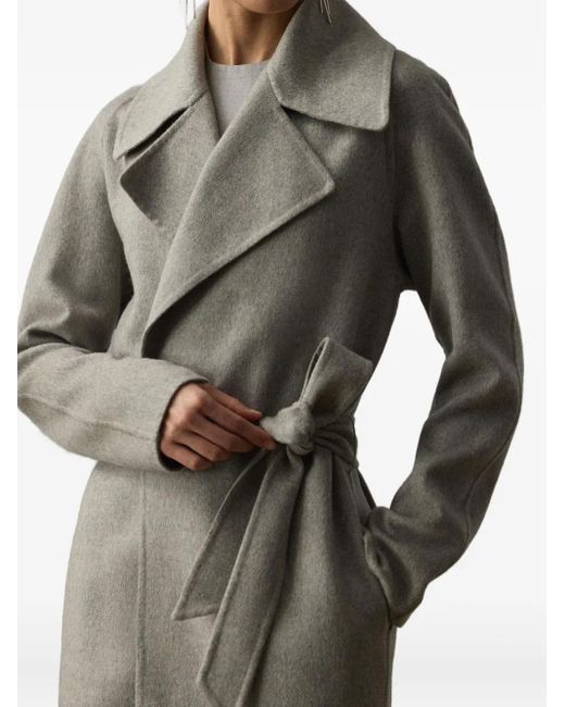 Ralph Lauren Gray Double-Breasted Belted Coat