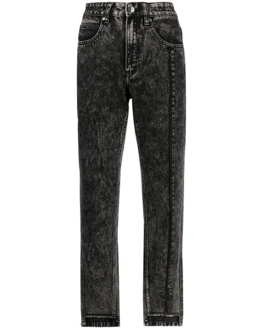 Izzue ハイライズ ストレートジーンズ Black