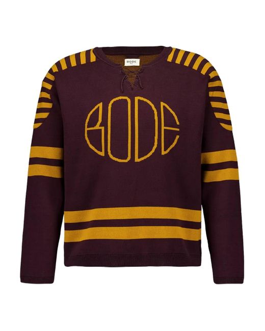 Pull Rayé À Détail De Laçage Bode pour homme en coloris Brown