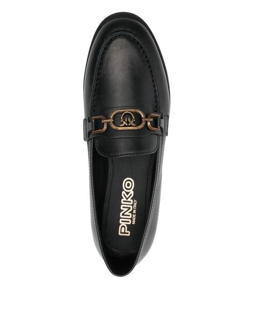 Pinko Black Naty 05 Chain Loafers