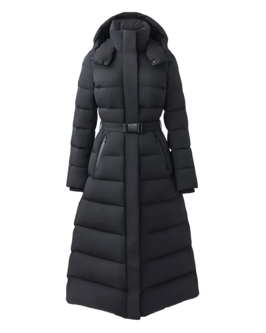 Mackage Blue Calina-City Hooded Belted Puffer Coat