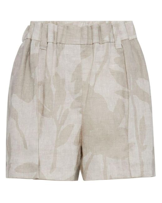 Brunello Cucinelli Gray Linen Bermuda Shorts