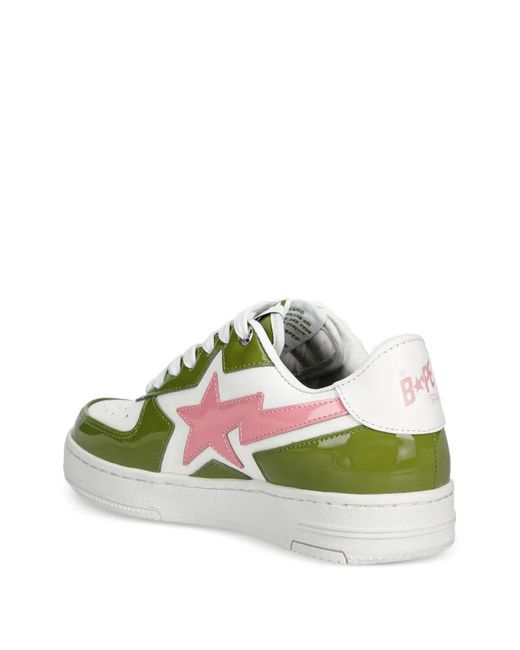 A Bathing Ape Green Star-Embellishment Sneakers