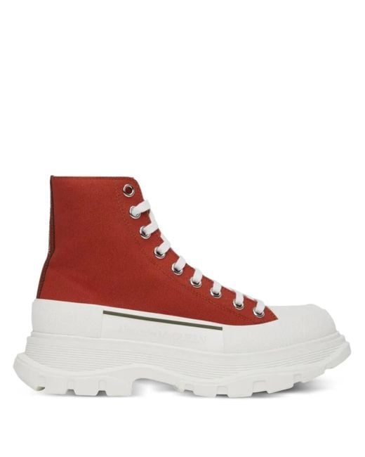 Alexander McQueen Red Tread Slick Sneakers for men
