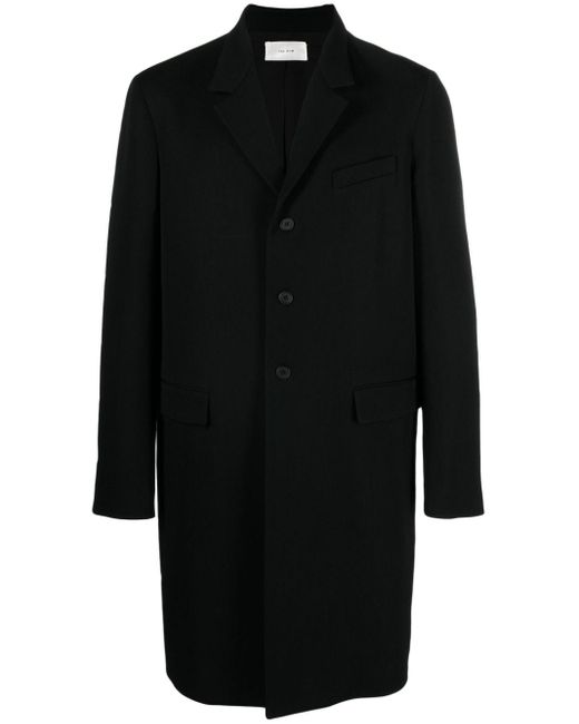 The Row Black Bernie Wool Midi Coat for men