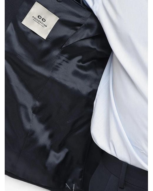 Corneliani Blue Single-Breasted Flap-Pocket Blazer for men
