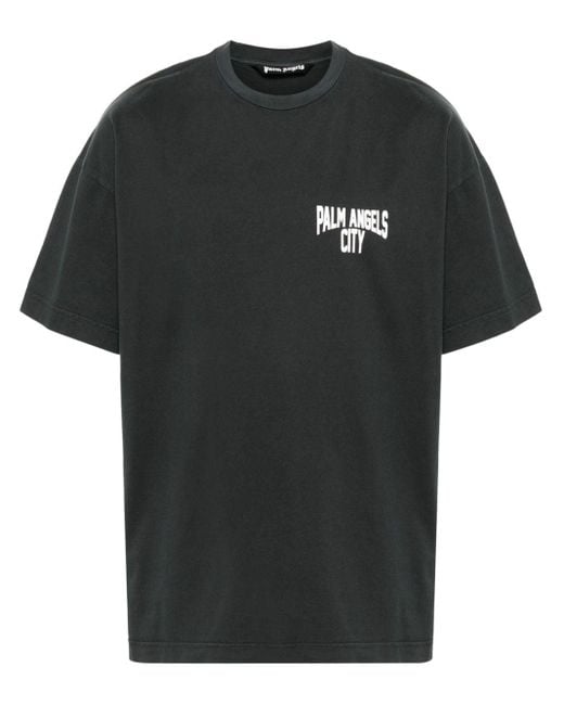 Palm Angels T-shirt Met Gewassen-effect in het Black voor heren