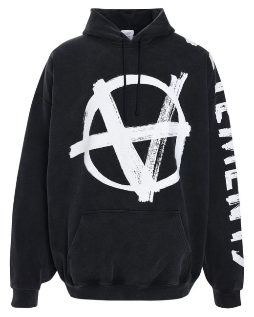 Vetements Blue Double Anarchy Hoodie for men