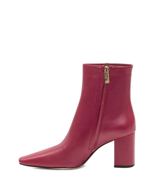 MICHAEL Michael Kors Purple 75Mm Elise Zip-Detail Block-Heel Ankle Boots