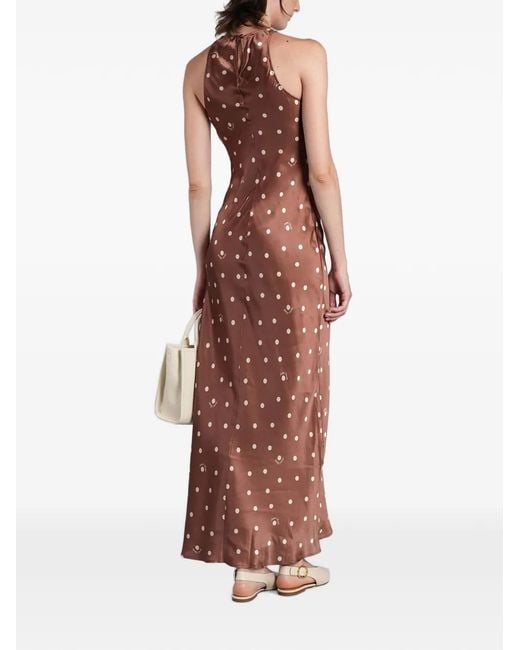 Mc2 Saint Barth Brown Polka-Dot Maxi Dress