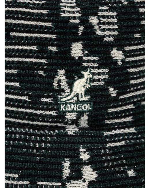 Kangol Green Abstract-Pattern Bucket Hat