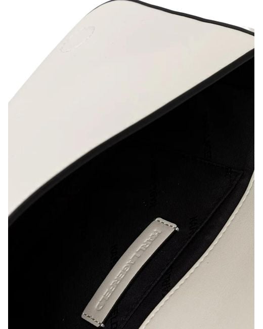 Karl Lagerfeld White K-Autograph Chain-Link Shoulder Bag