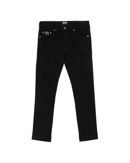 Versace Jeans Couture Black Logo-Patch Jeans for men