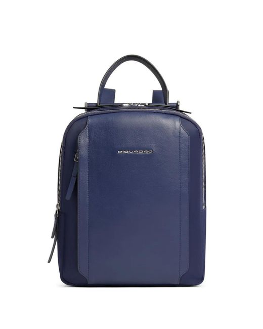 Piquadro Blue Panelled Backpack