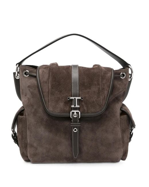 Tod's Black Mini Tim Buckle-Fastening Tote Bag