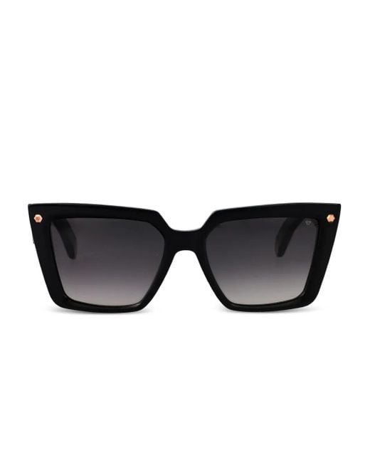 Philipp Plein Zonnebril Met Geometrisch Montuur in het Black