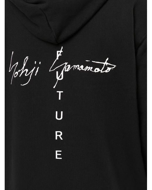 Yohji Yamamoto Black 'No Future' Logo-Print Hoodie for men
