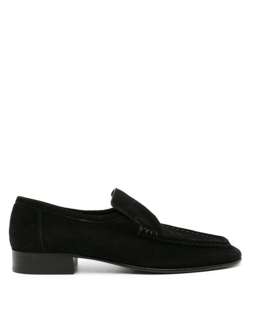 The Row Soft Suède Loafers in het Black