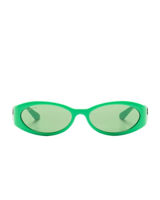 Gucci Green Hailey Sonnenbrille mit ovalem Gestell