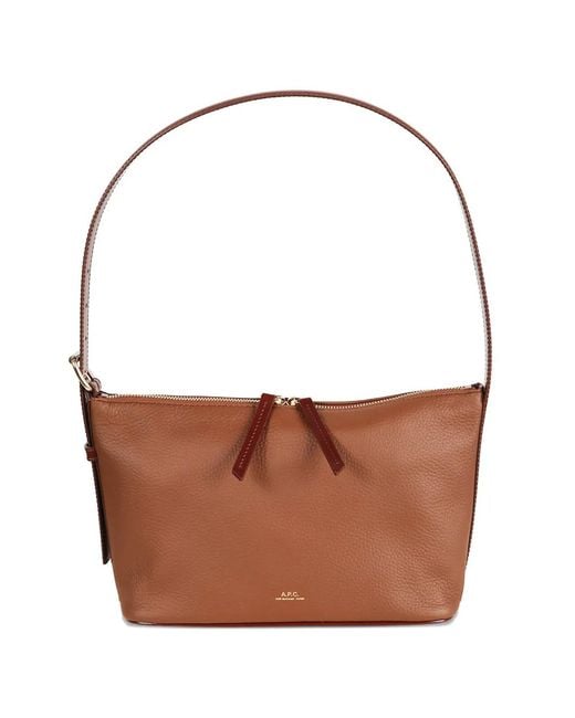 A.P.C. Brown Vera Leather Shoulder Bag