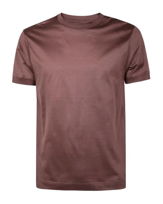 Daniele Fiesoli Klassisches T-Shirt in Brown für Herren