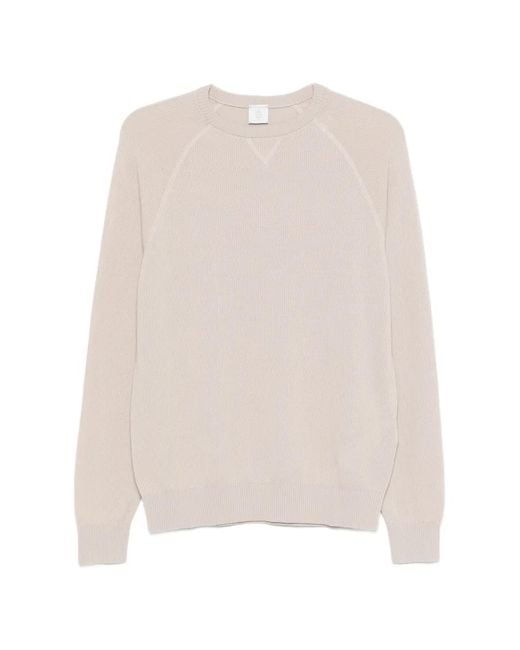 Eleventy White Round-Neck Sweater for men