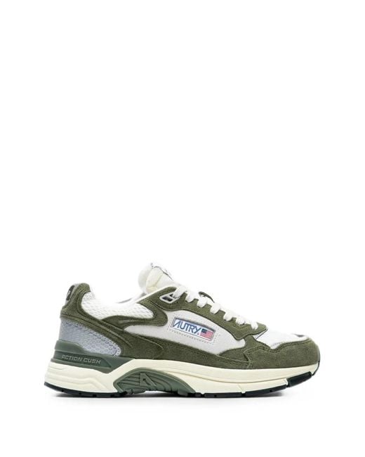 Autry Green Hyperway Panelled Suede Sneakers for men