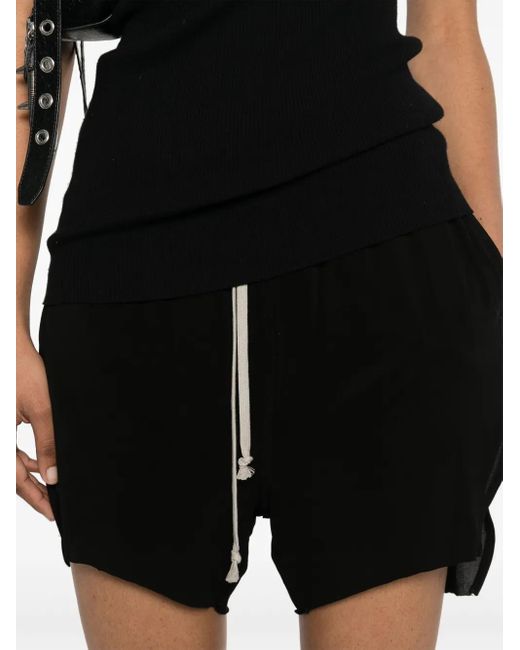 Rick Owens Black Raw-Cut Shorts