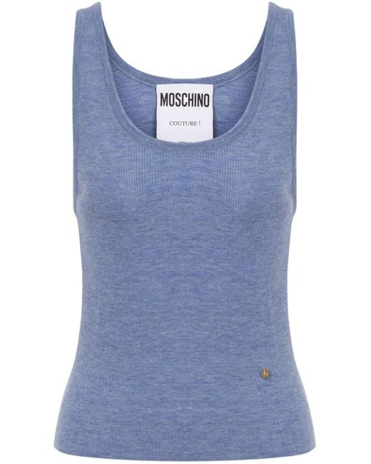 Moschino Blue Fine-Ribbed Top