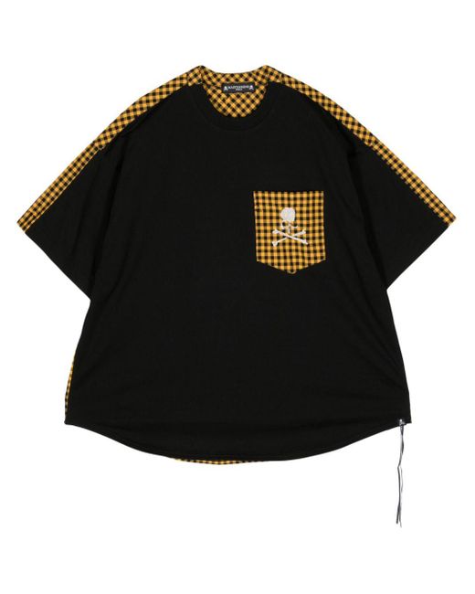 MASTERMIND WORLD Black Panelled Colour-block T-shirt for men