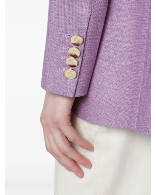 VI TO VI Purple Double-Breasted Blazer