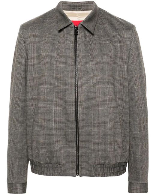 HUGO Gray Logo-Embroidered Jacket for men