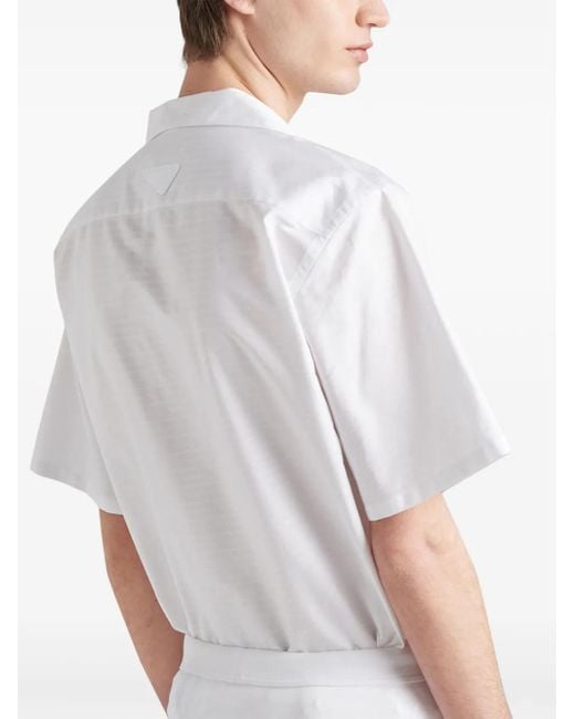 Prada Hemd Mit Triangel-Logo in Black für Herren