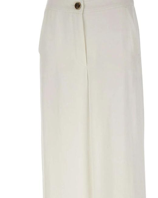 Marella White Wide-Leg Trousers