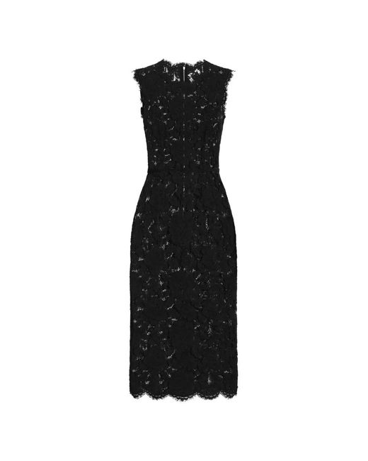 Dolce & Gabbana Black Midi Dress Dg