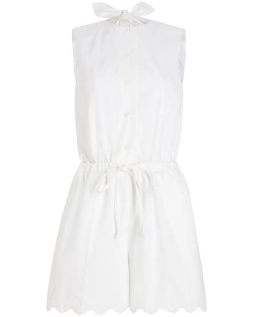 Patou White Open-Back Poplin Playsuit