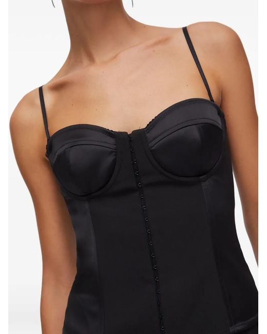 Liu Jo Black Satin Bustier Top