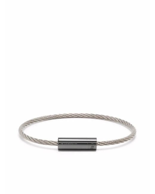 Le Gramme White 5G Polished Ceramic Cable Bracelet