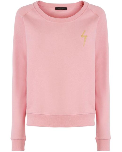 Giuseppe Zanotti Pink Hanane Lightning Bolt-embroidered Sweatshirt